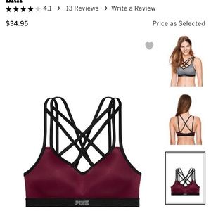 Ultimate caged front push up sports bra! BURGUNDY